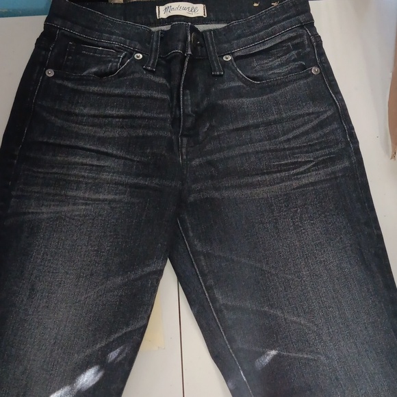 Womens Madewell 25 high riser skinny black wash heans - Picture 6 of 7